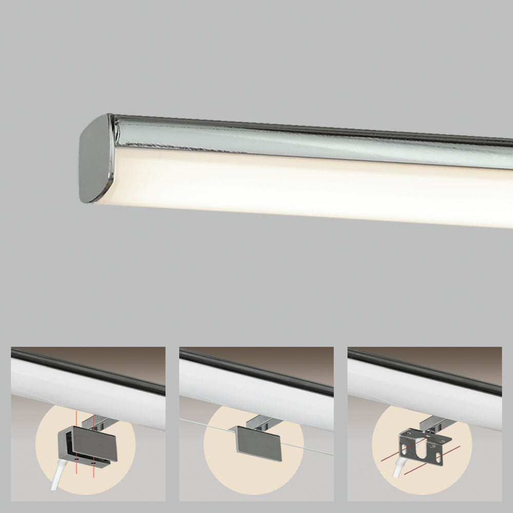 Applique per specchio da bagno led moderna cromo