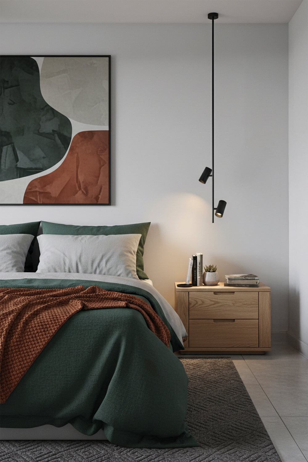 Sospensione moderna con 2 faretti orientabili