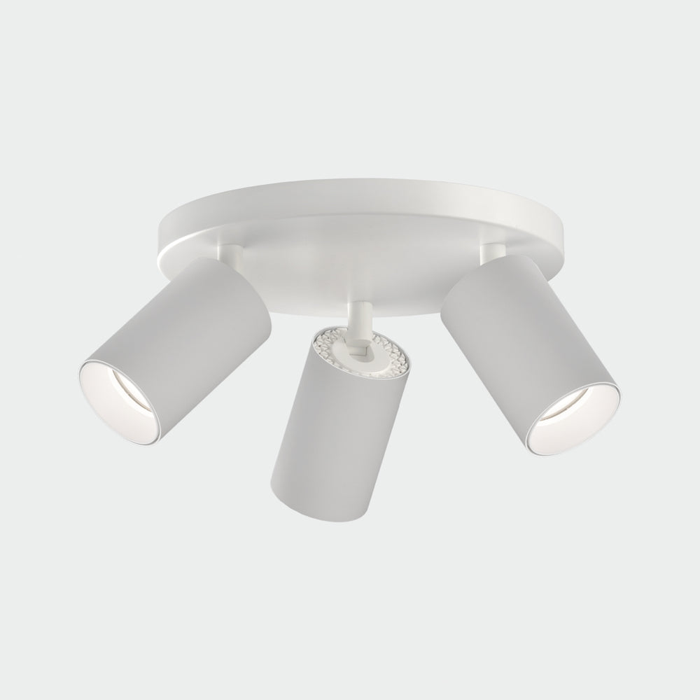Plafoniera da soffitto con 3 faretti orientabili nera o bianca moderna