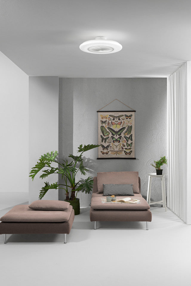 Ventilatore da soffitto bianco silenzioso con luce led