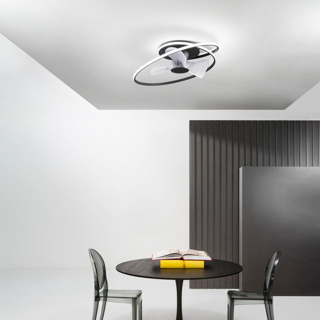 Plafoniera con ventilatore bianco con luce led dimmerabile e RGB