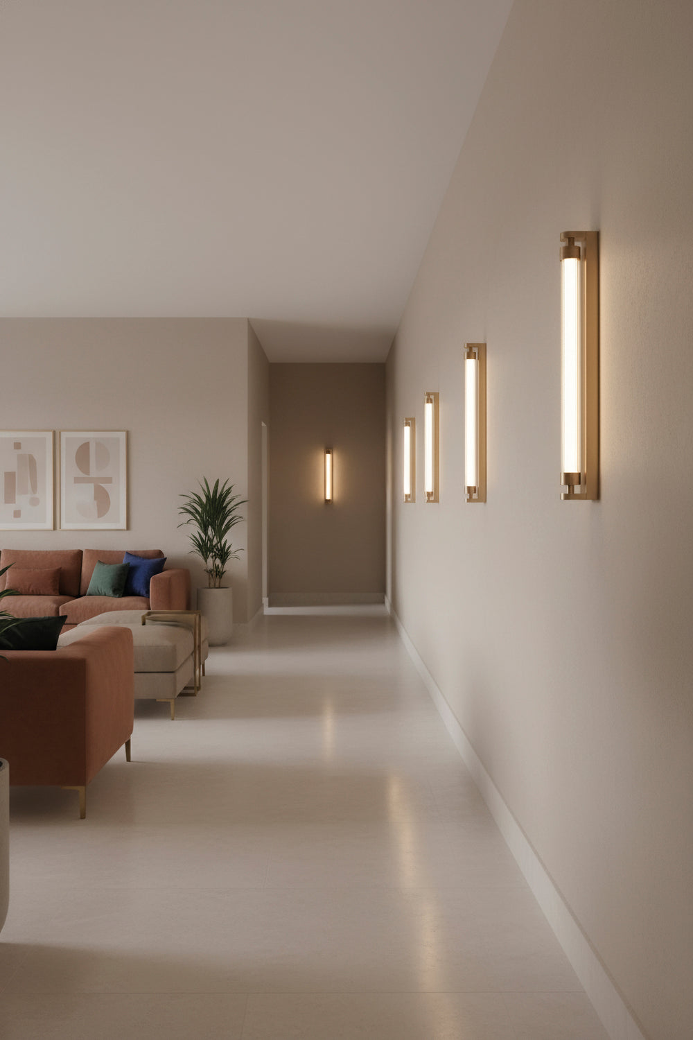 Applique moderna led dimmerabile colore oro