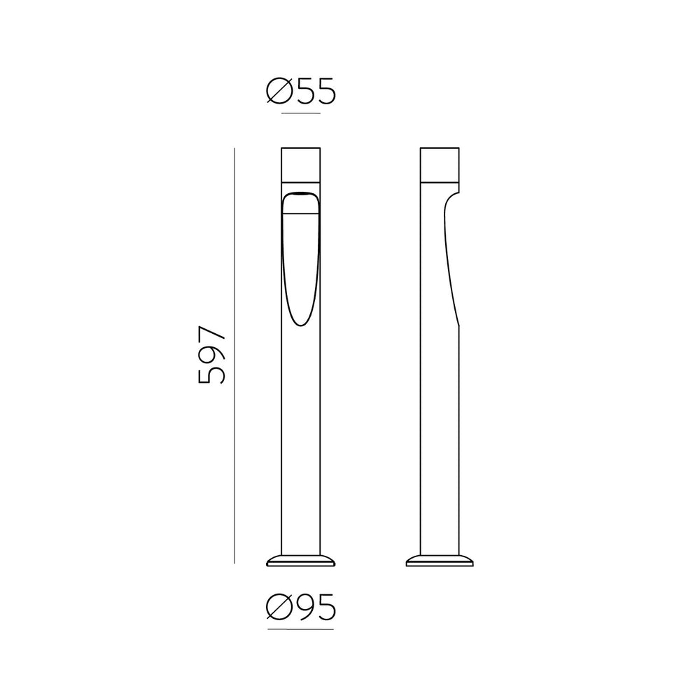 Palo da giardino antracite moderno in alluminio da esterno led 5,5w
