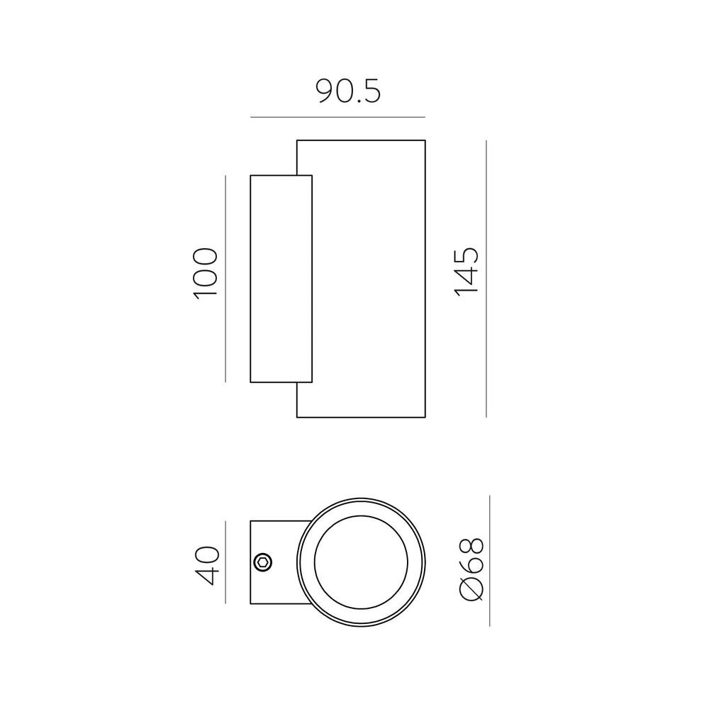 Applique per esterno doppia emissione sopra e sotto led antracite