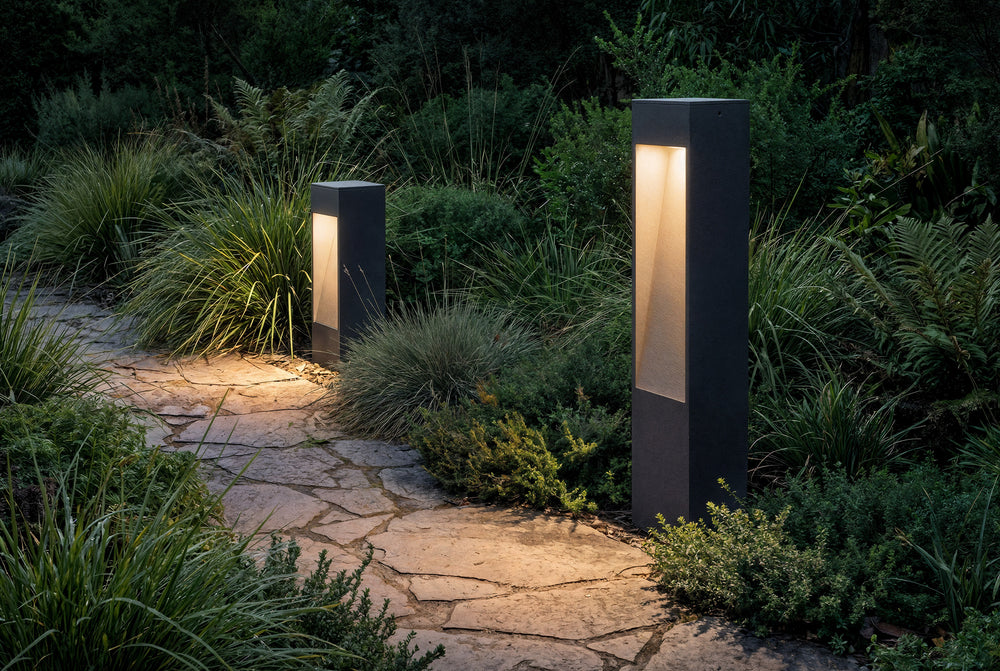Paletto da giardino colore antracite led