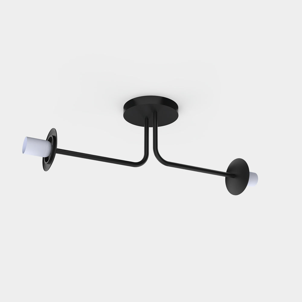 Plafoniera da soffitto moderna oro o nera 2 luci