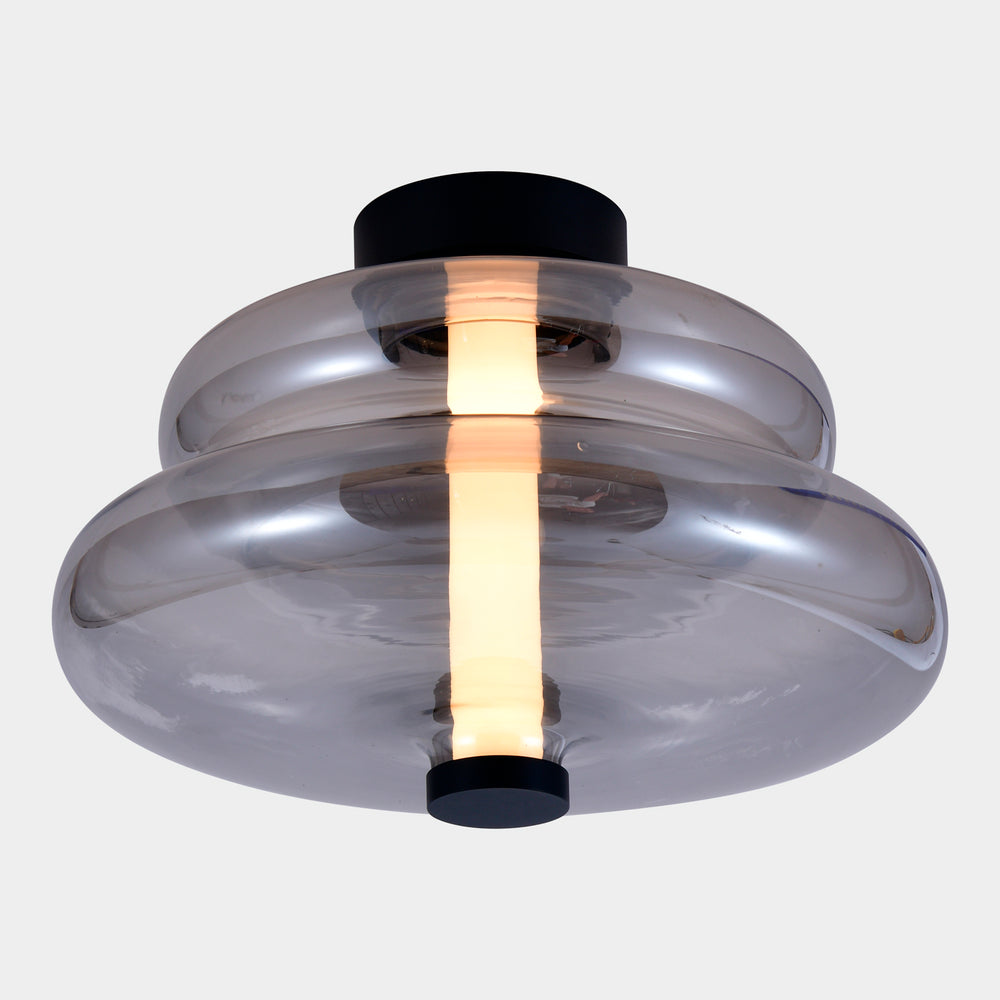 Plafoniera da soffitto moderna led con vetro ambrato o fumee