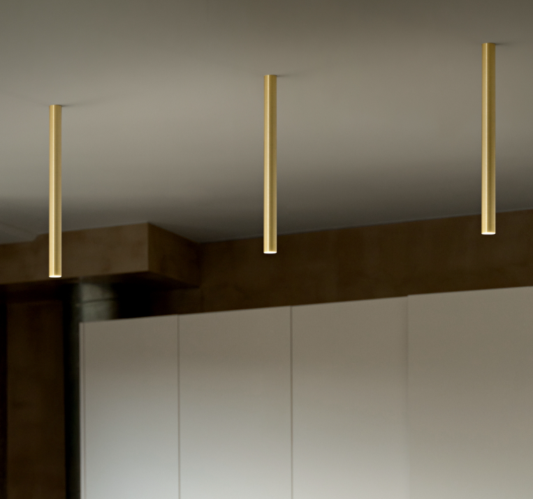 Plafoniera led moderna bianco nero e ottone