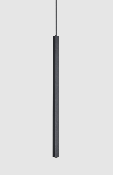 Quadratische Metall-Pendelleuchte mit LED, 40 cm hoch, schwarz, messingfarben oder weiß