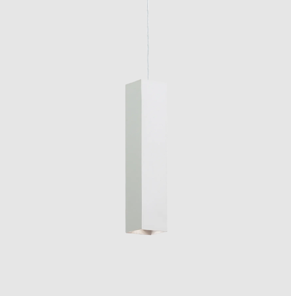 Quadratische Metall-Pendelleuchte, weiß, schwarz oder messingfarben, Höhe 40 cm