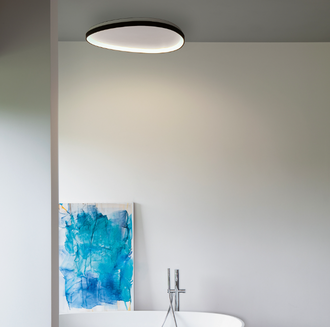 Plafoniera da bagno con led in metallo e diffusore opale diametro 61cm