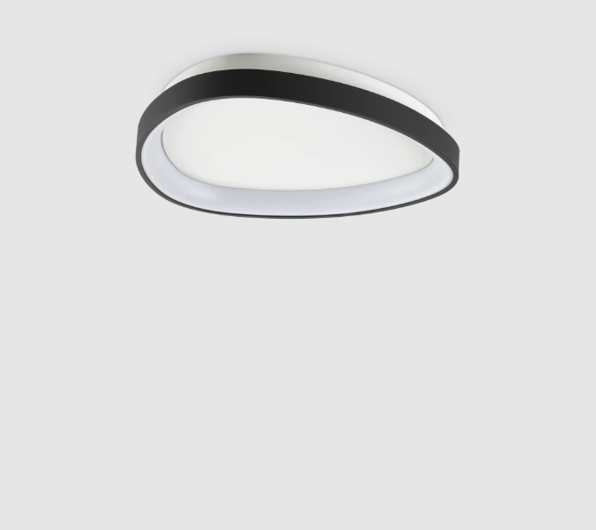 Plafoniera led per bagno in metallo nero bianco o ottone diametro 42,5cm