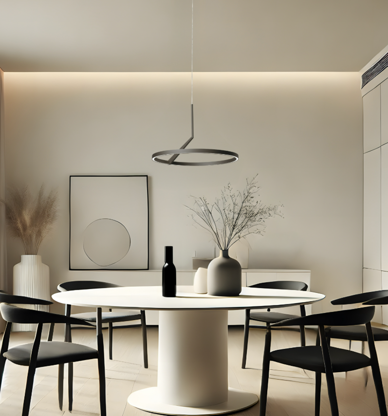 Sospensione da soffitto in alluminio moderna diametro 80cm