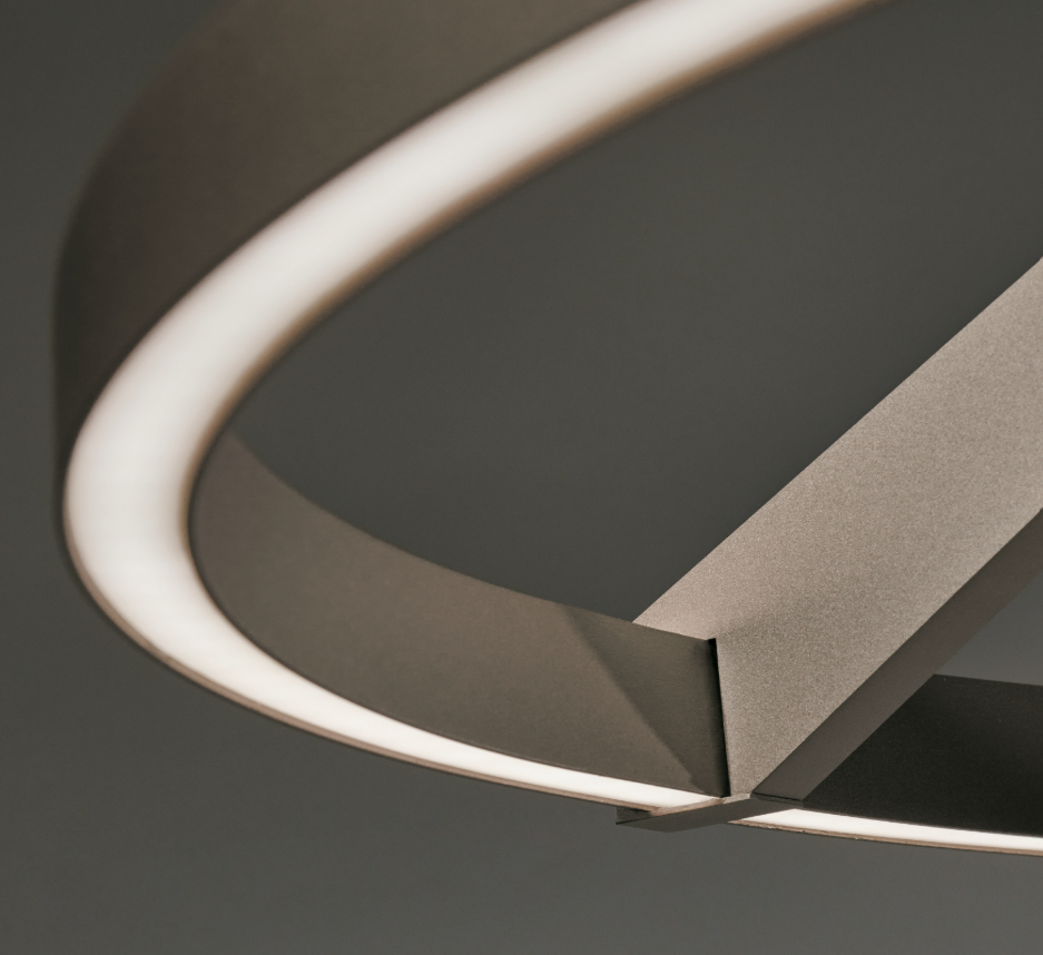 Sospensione da soffitto in alluminio moderna diametro 80cm