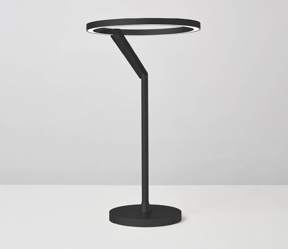 Lampada da tavolo moderna nera in alluminio diametro 22cm