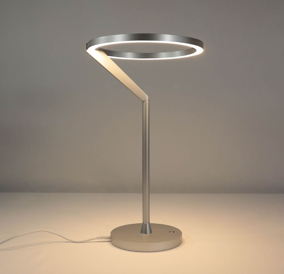 DCasa - Lampada Da Comodino In Ceramica - Design Moderno - Colore Argento/nero - Attacco E14 - 22,5 Cm - copertina