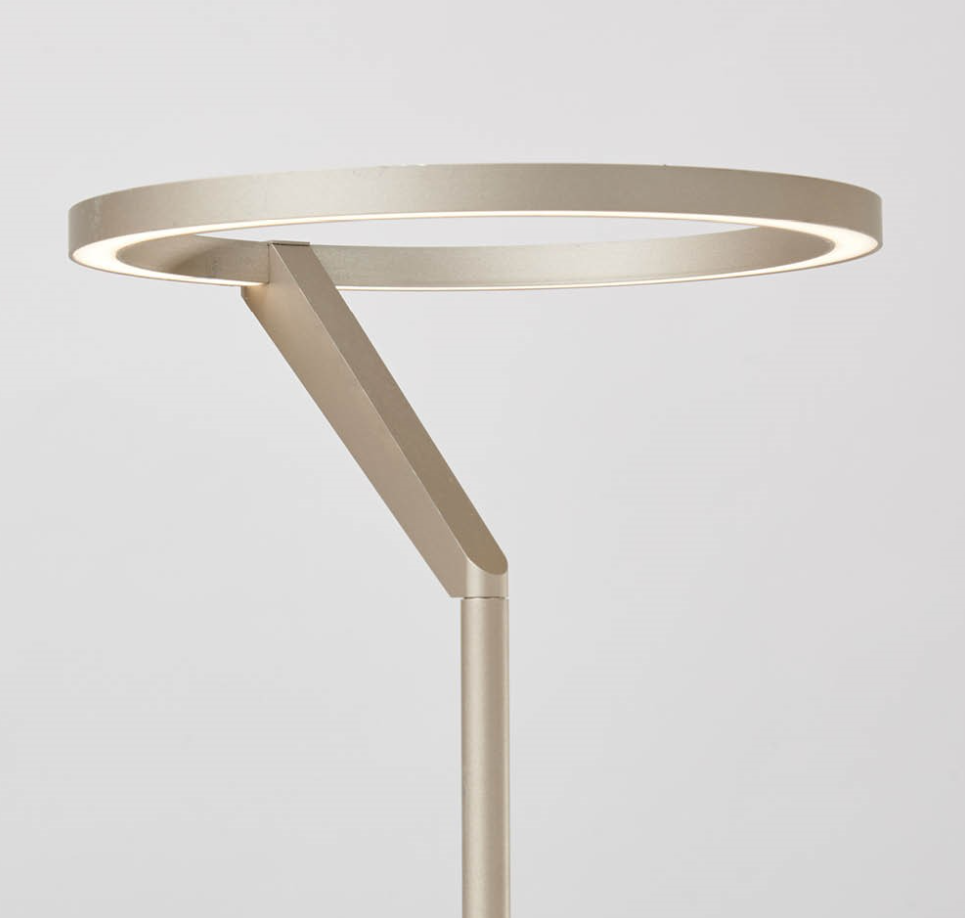 Sandfarbene IP20-Tischleuchte aus Aluminium mit 15-W-LED-Technologie