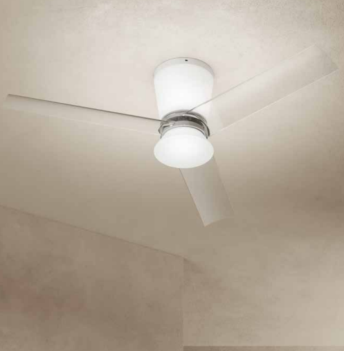Ventilatore da soffitto con luce dimmerabile bianco acrilico con telecomando