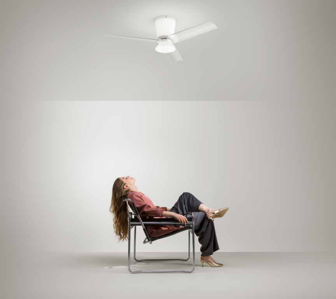 Ventilatore da soffitto con luce dimmerabile bianco acrilico con telecomando