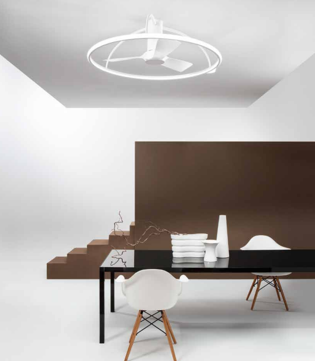 Plafoniera con ventilatore da soffitto nero o bianco 51mq con telecomando