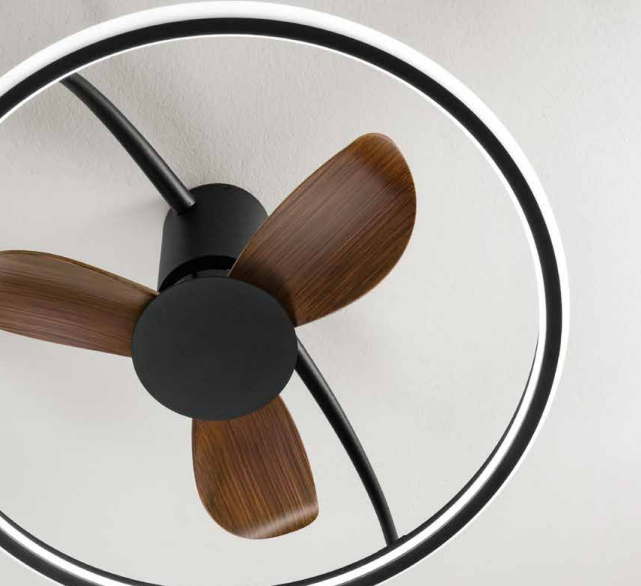 Plafoniera con ventilatore in alluminio con telecomando luce led