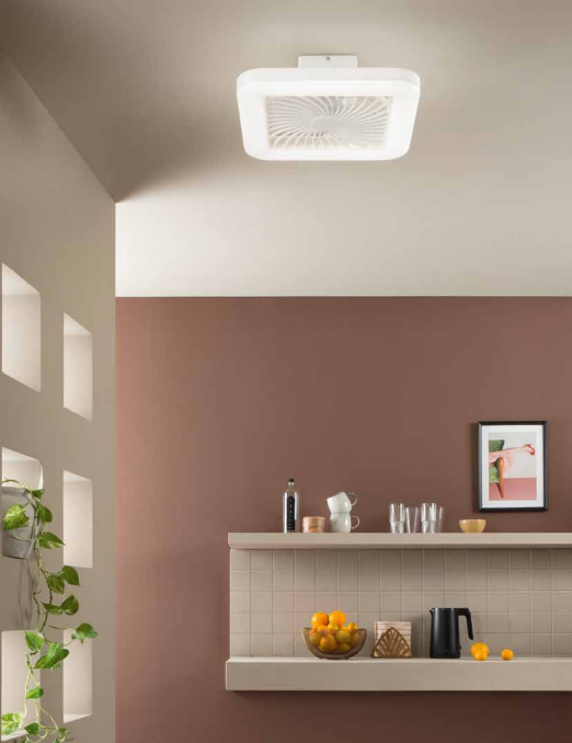 Ventilatore da soffitto bianco con luce led moderno silenzioso con telecomando