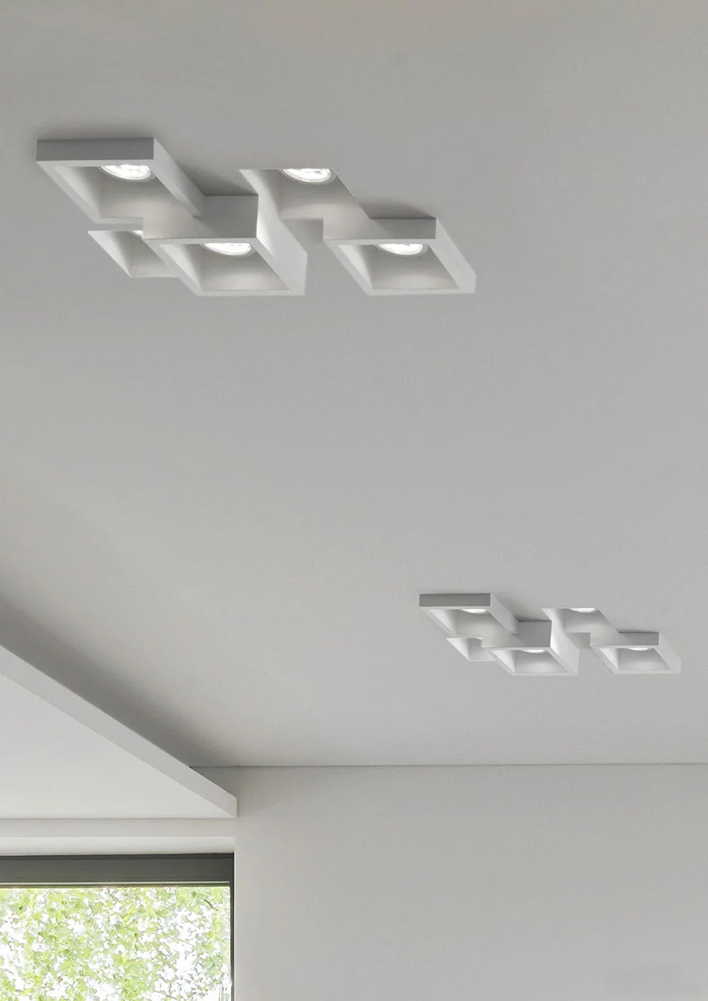 Faretto di gesso design moderno incasso soffitto verniciabile