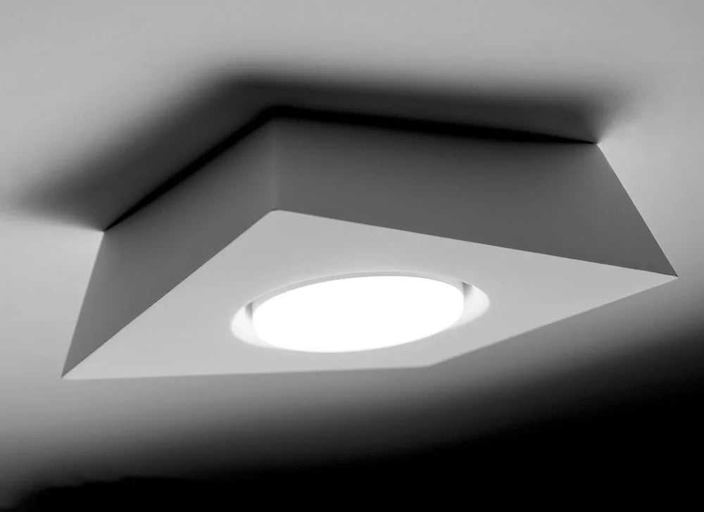 Plafoniera gesso bianco pitturabile design moderna GX53 LED
