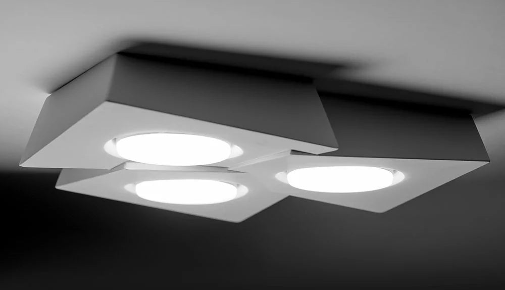 Plafoniera gesso bianco pitturabile design moderna GX53 LED