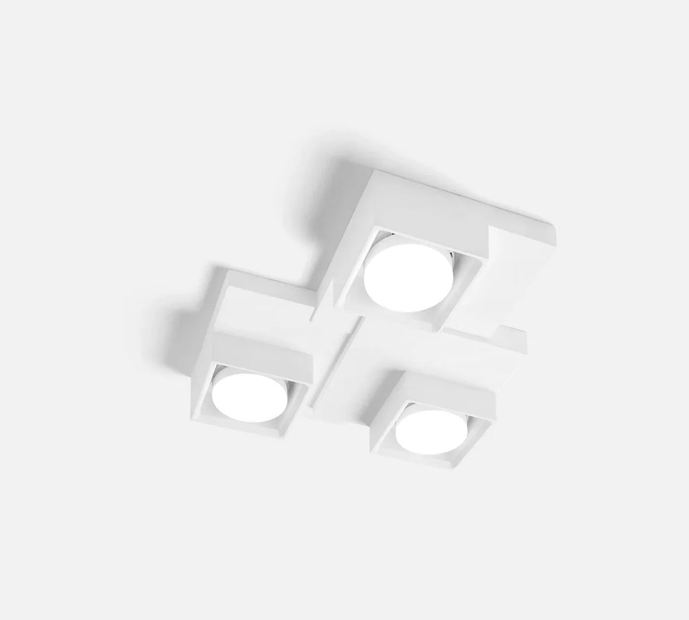 Plafoniera gesso bianca pitturabile GX53 2 luci o 3 luci