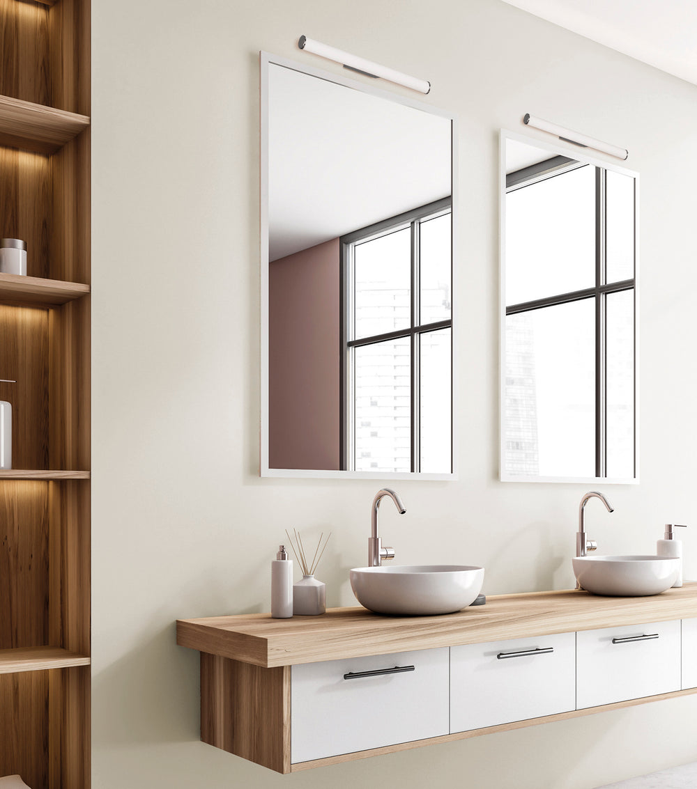 Applique da parete da bagno tubo cromo led larghezza 60cm