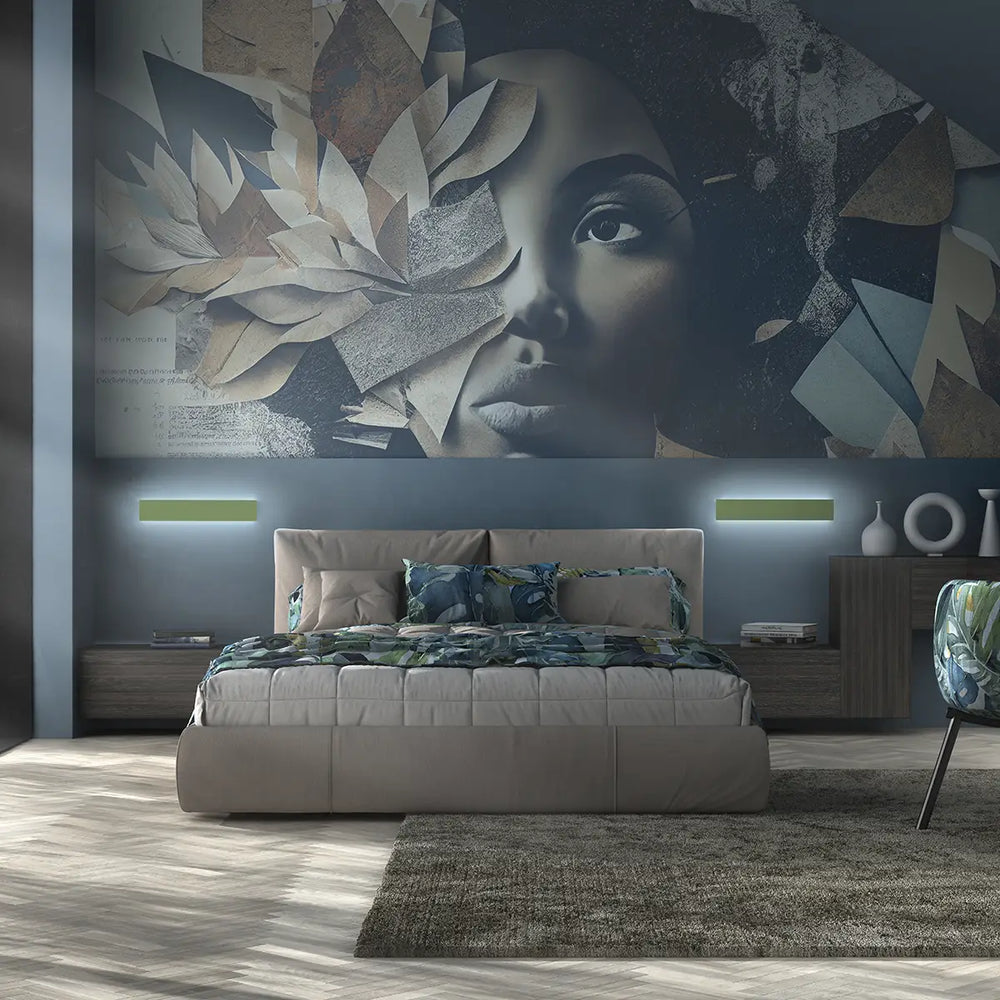 Lampada da parete striscia led in metallo lunghezza 45cm per interno