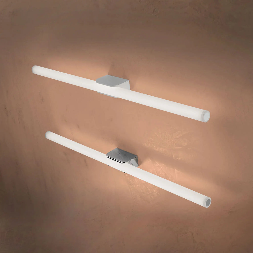 Applique da bagno metallo cromato o bianco led larghezza 75cm