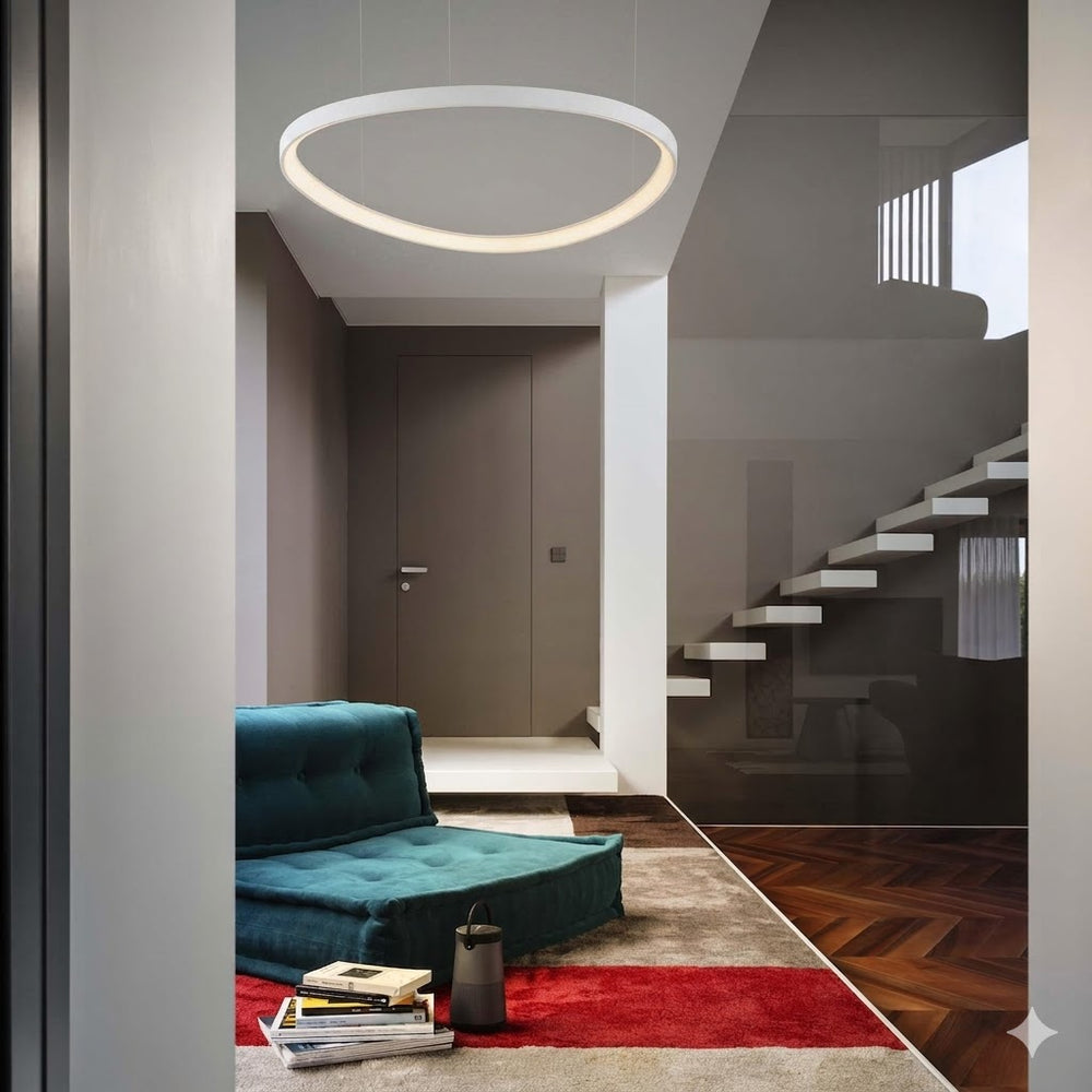 Sospensione moderna bianca in metallo con led