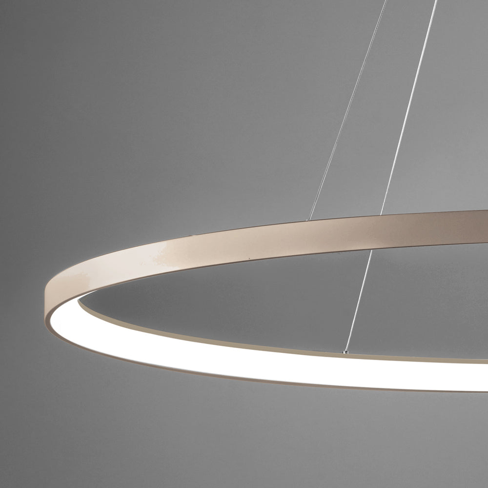 Sospensione circolare moderna led dimmerabile sabbia alluminio