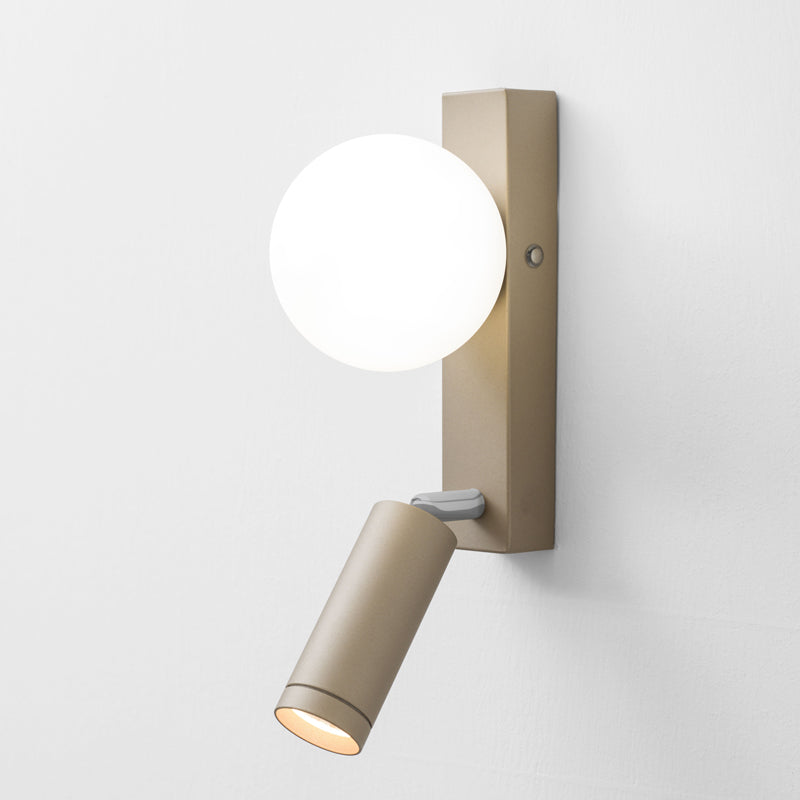 Applique per interno colore sabbia led diffusore faretto orientabile