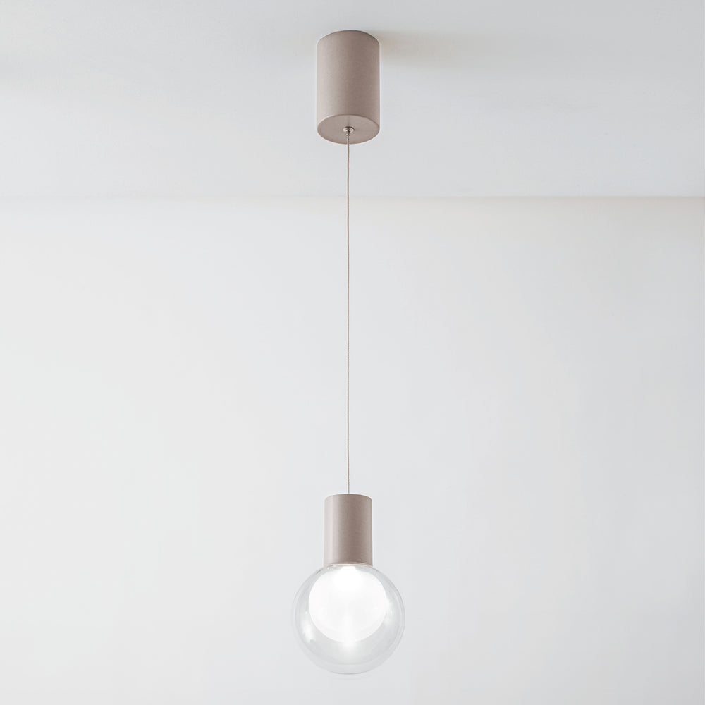 Sospensione singola colore champagne con luce led 8w 3000k