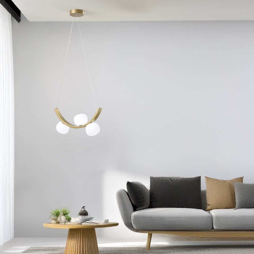 Moderne goldene Schlafzimmer-Pendelleuchte mit 3 LED-Leuchten