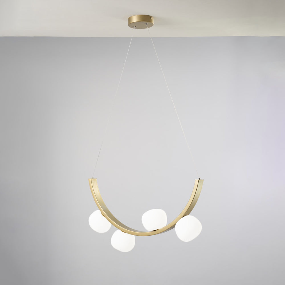 Sospensione 4 luci led stile moderno colore oro