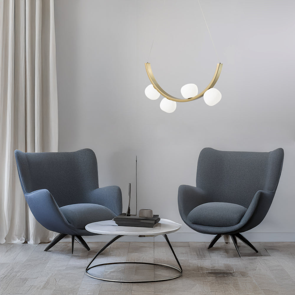 Sospensione 4 luci led stile moderno colore oro