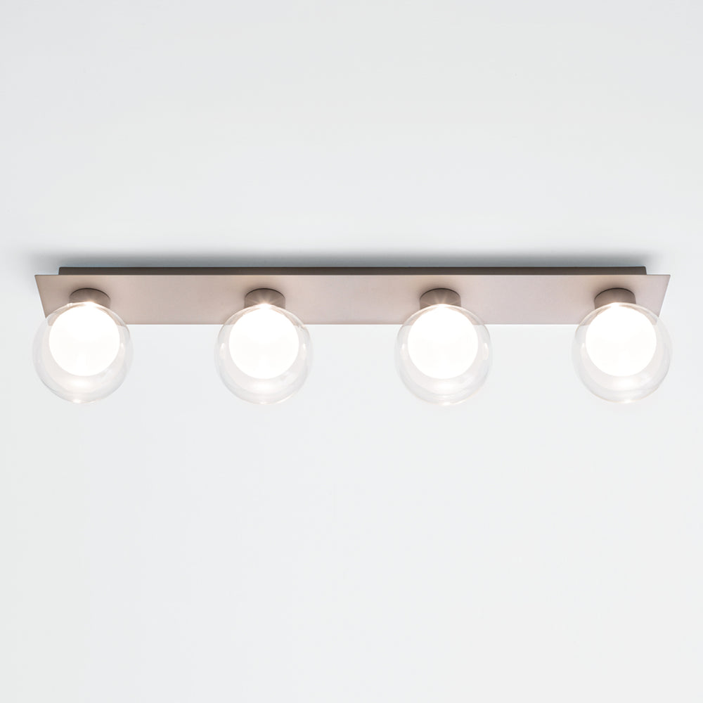 Plafoniera rettangolare colore champagne con 4 luci led