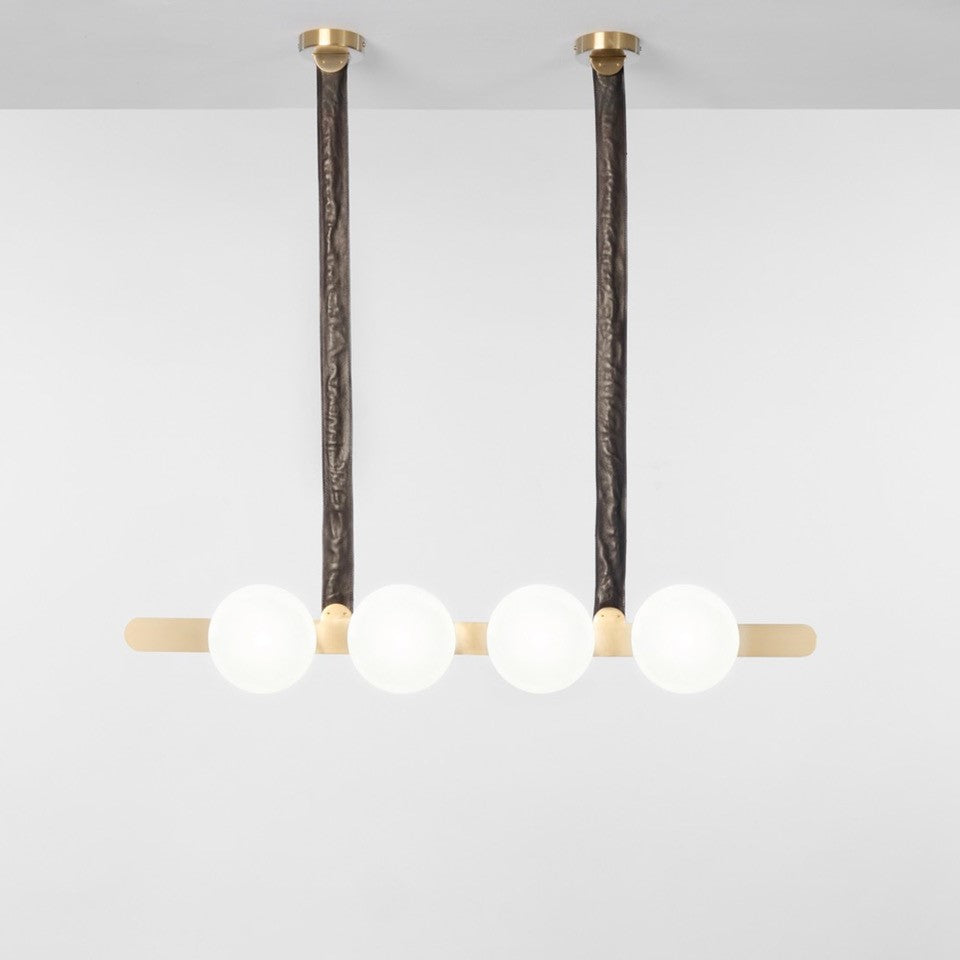 Sospensione lineare per cucina oro spazzolato led 48w 3000k