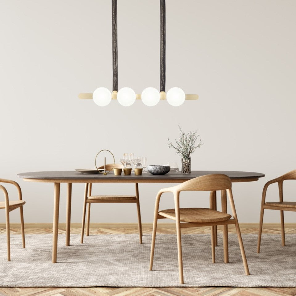 Lineare Pendelleuchte in gebürstetem Gold für die Küche, LED 48 W 3000 K