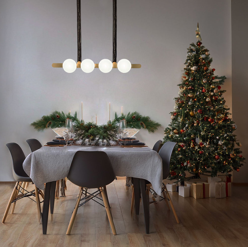Lineare Pendelleuchte in gebürstetem Gold für die Küche, LED 48 W 3000 K