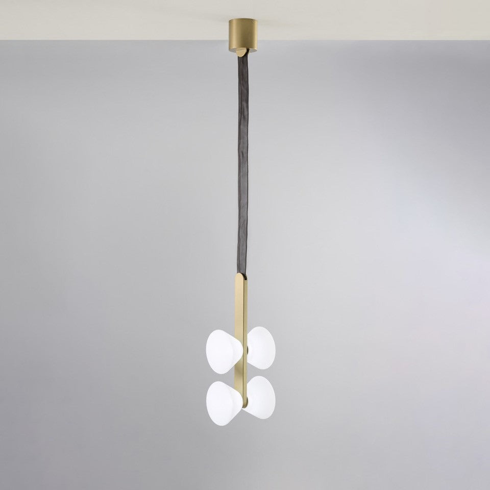 Sospensione oro spazzolato con luci led ip20