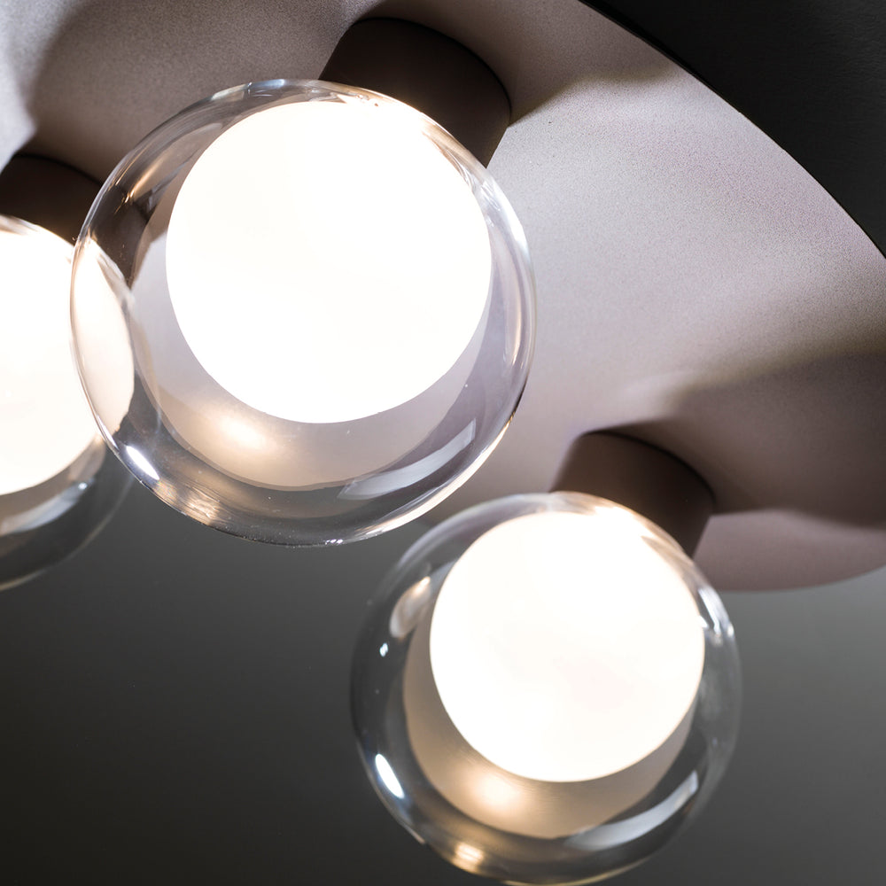 Lampada da soffitto con 5 luci led struttura colore champagne