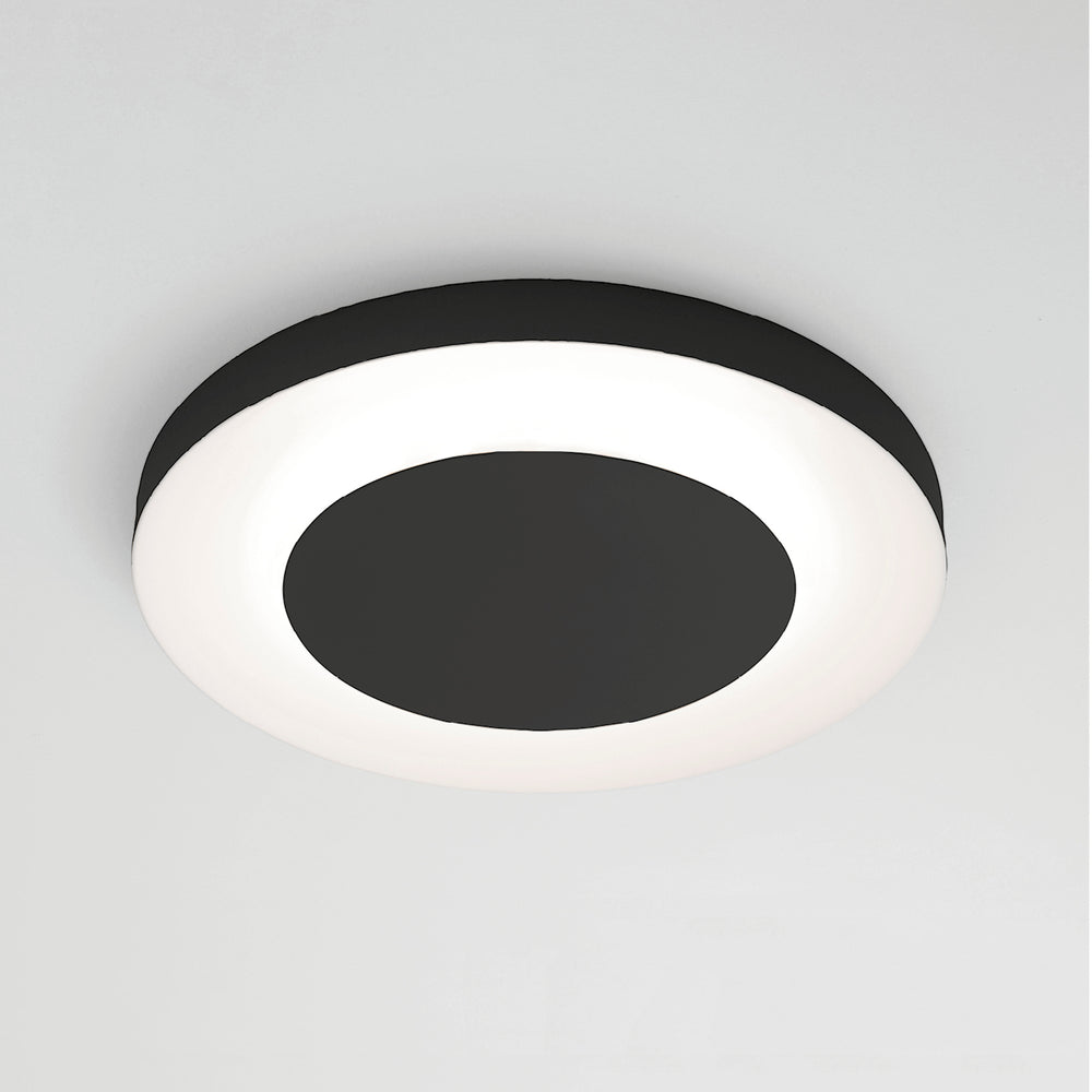 Moderne schwarze LED-Deckenleuchte aus Metall für den Innenbereich
