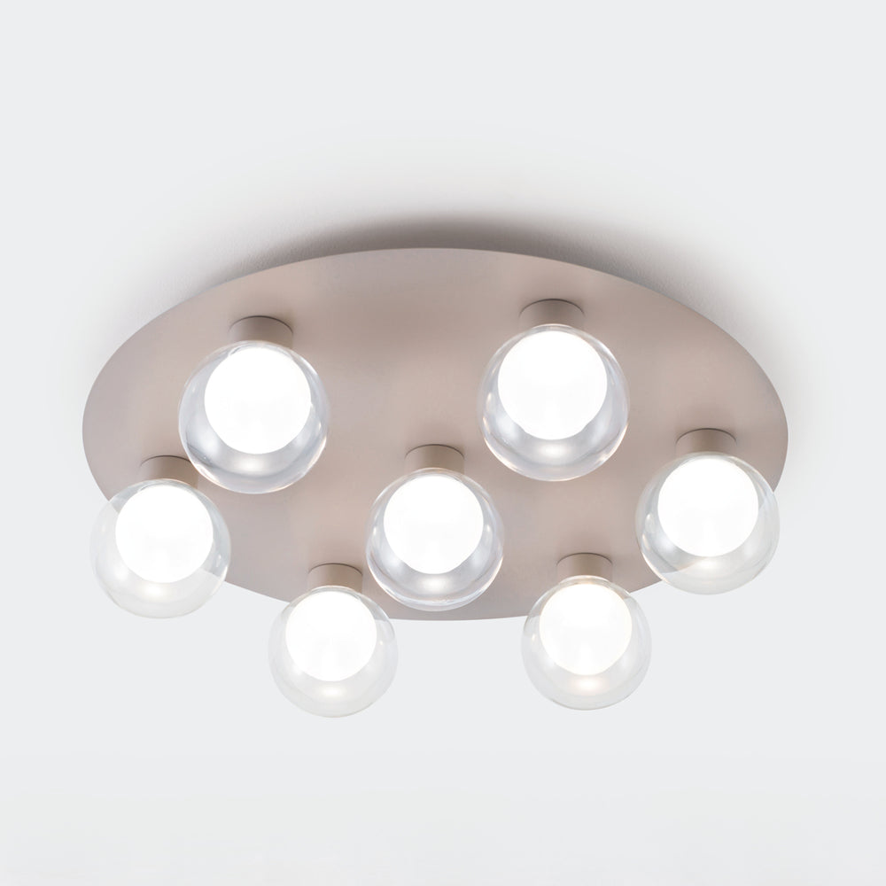 LED-Deckenleuchte für den Innenbereich mit 7 Leuchten und transparentem Diffusor