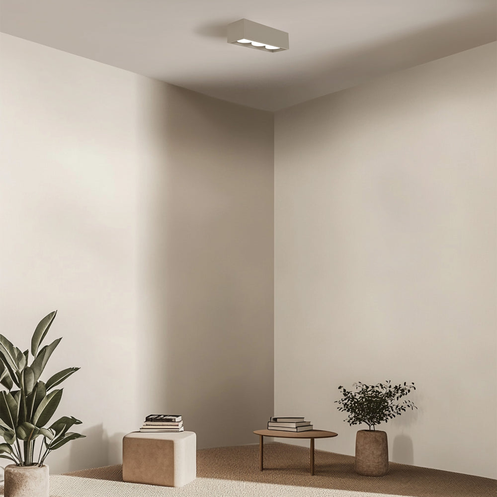 Faretto da soffitto alluminio nero sabbia bianco larghezza 28,5cm