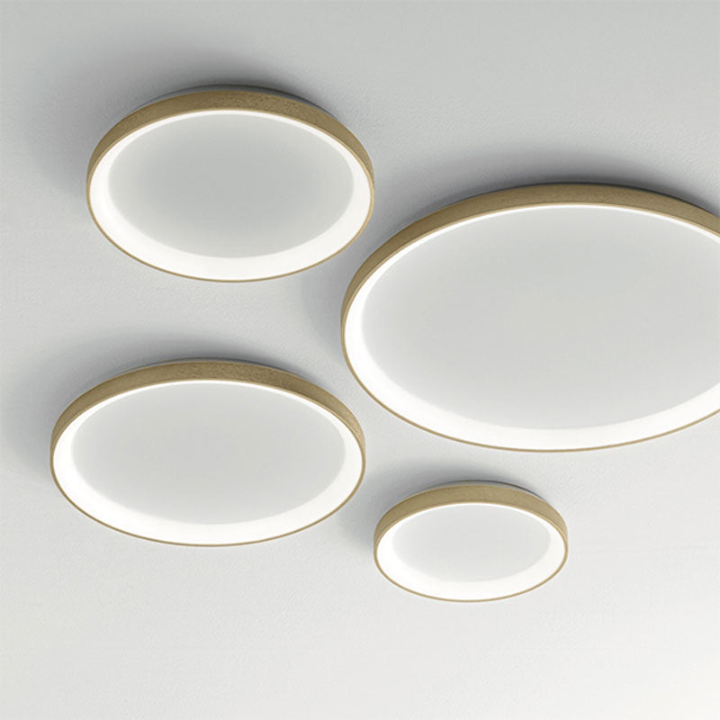 Plafoniera LED alluminio oro spazzolato o bianco lampada moderna
